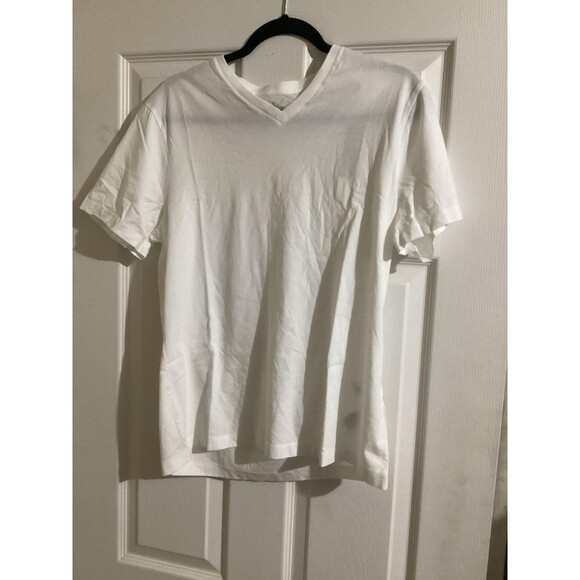 J Crew Shirt Mens Medium White Broken-In Classic V Neck Tee New Cotton Casual - Picture 1 of 4
